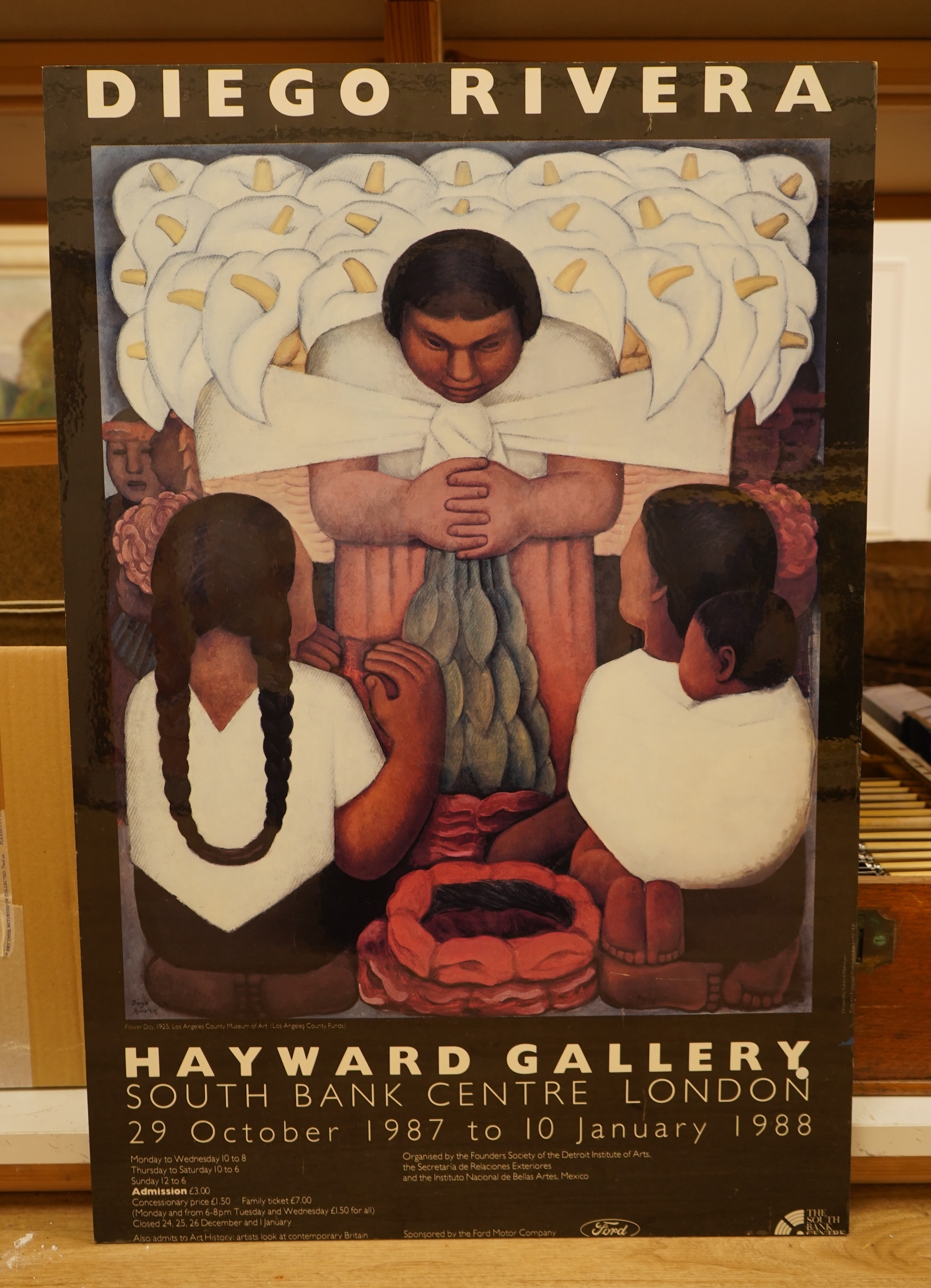Diego Rivera, gallery exhibition poster, Hayward Gallery, London 1987-1988, 74 x 49cm, unframed